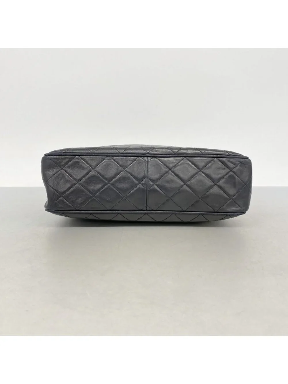 Chanel Shoulder Bag Quilted Lambskin Black Gold